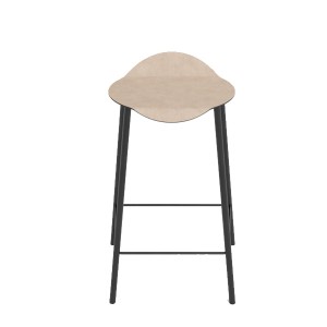 Island stool 65cm gray leather - LIND DNA