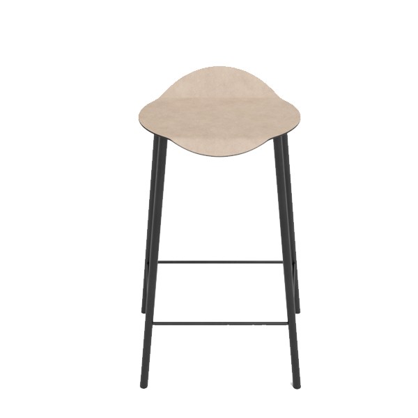 Island stool 65cm gray leather - LIND DNA