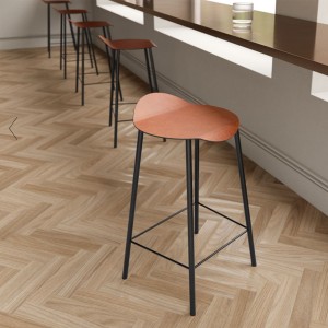 Island stool 65cm cognac leather - LIND DNA