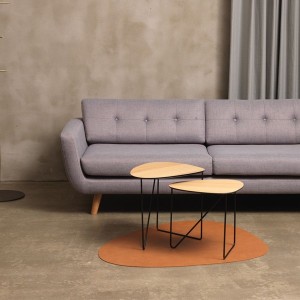 Table Basse Curve métal et chêne clair - LIND DNA