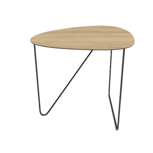Curve metal and light oak coffee table - LIND DNA