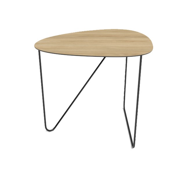 Curve metal and light oak coffee table - LIND DNA