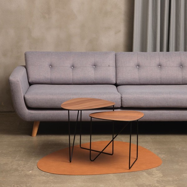 Curve metal and dark oak coffee table - LIND DNA