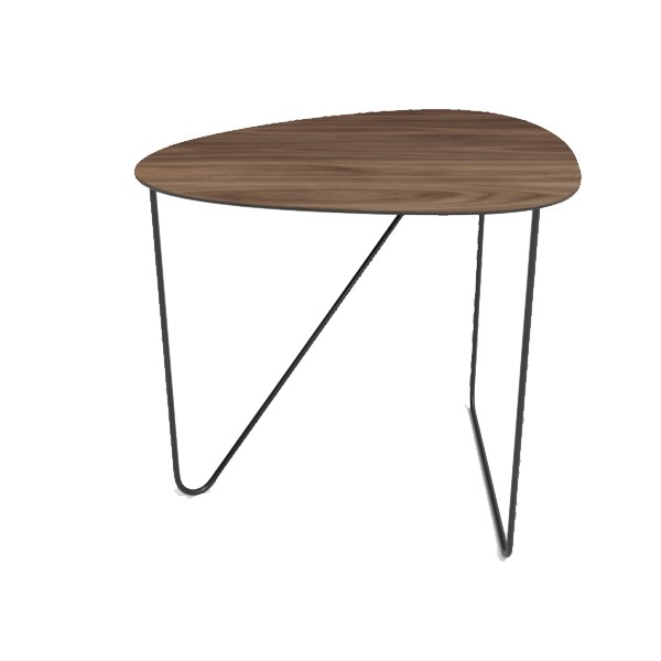 Curve metal and dark oak coffee table - LIND DNA