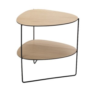 Table d'appoint Curve métal et chêne clair - LIND DNA