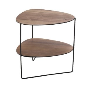 Table d'appoint Curve métal et chêne foncé - LIND DNA