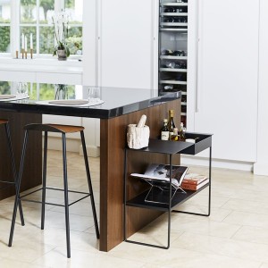 Console acier et cuir noir - LIDDNA