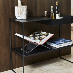 Console acier et cuir noir - LIDDNA