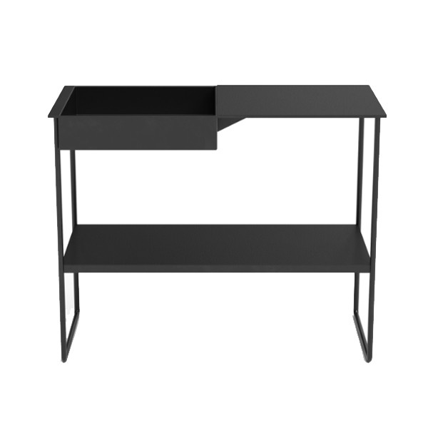 Console steel and black leather - LIDDNA