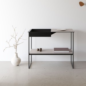 Console acier et cuir gris - LIND DNA