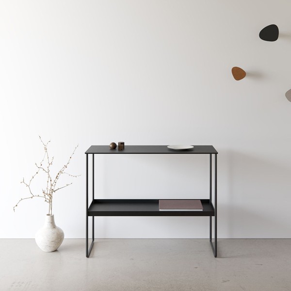 Metal and black leather console - LIND DNA