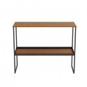 Console table in metal and gray leather - LIND DNA