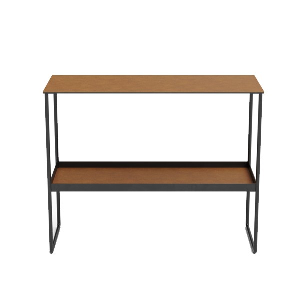 Brown metal and leather console - LIND DNA