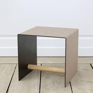 Table cube Multi-usage Cuir gris - LIND DNA