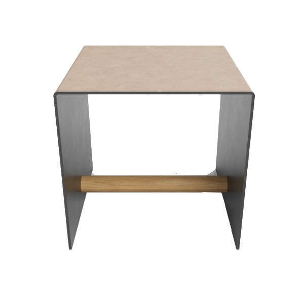 Multi-use cube table Gray leather - LIND DNA