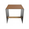 Multi-use cube table Gray leather - LIND DNA