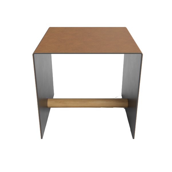 Multi-purpose cube table Brown leather - LIND DNA
