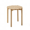 Round gable oak coffee table - Simone Afabris - Emko