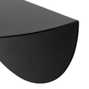Etagère Gravity S en métal noir vue de côté, détail de la forme incurvée et de la structure - Muubs - Woodely