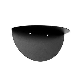 Etagère Gravity S en métal noir vue de trois quarts, détail des pieds et du plateau demi-lune - Muubs - Woodely