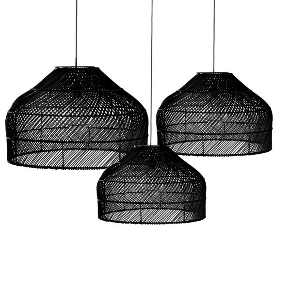 Abat-jour Ikal Rotin noir Set de 3 - Original Home