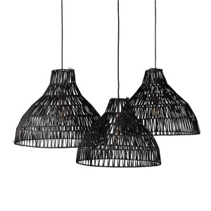 Abat-jour Payung Rotin noir Set de 3 - Original Home