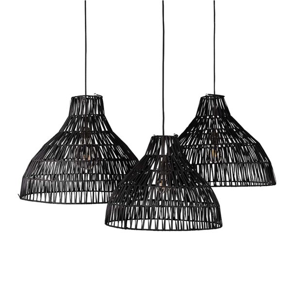 Set of three braided natural and organic rattan suspensions by Original Home