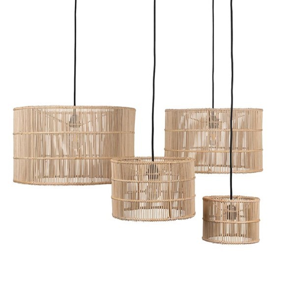 Abat-jour Tube Rotin naturel Set de 4 - Original Home