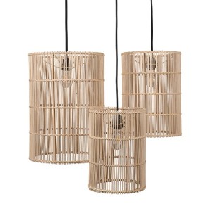 Abat-jour Tube haut Rotin naturel Set de 3 - Original Home