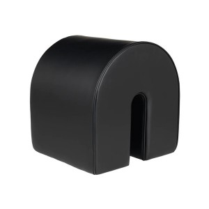 Curved pouf Black leather - Kristina Dam
