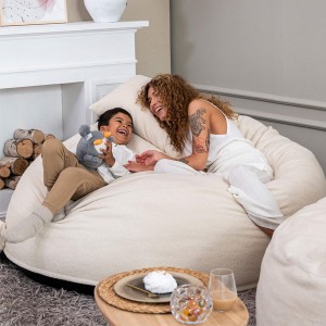 Pouf en mousse Om 135 Teddy Crème - SLOWDOWN