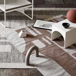 Kelim bluish brown wool rug - Kristina Dam