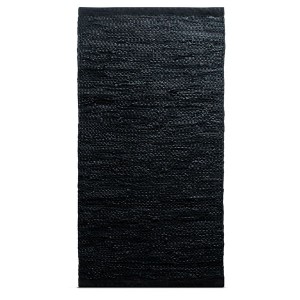 Tapis Cuir recyclé noir 65x135 - Rug Solid