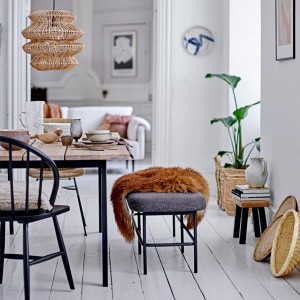 Bench Farell gray polyester - Bloomingville