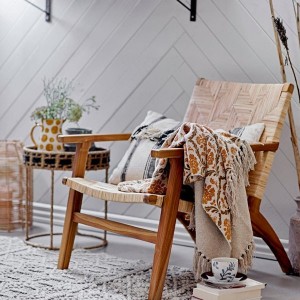 Armchair Mills teak Rattan - creative collection