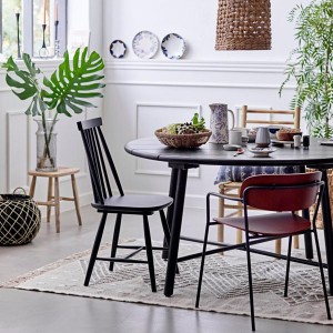 Chaise Piter métal et assise Marron X2 - Créative Collection