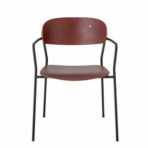 Chaise Piter métal et assise Marron X2 - Créative Collection