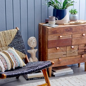 Armchair Mills teak Rattan - creative collection