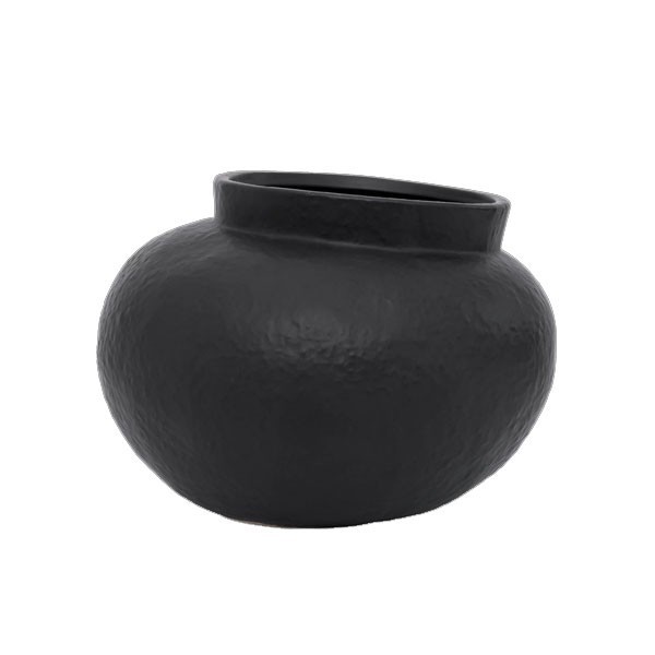 Vase Quite céramique noir forme arrondie aplatie - Urban Nature Culture - Woodely