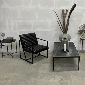 Tender armchair Black leather - Trademark